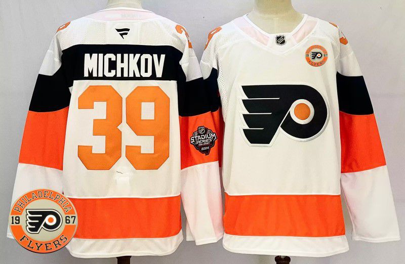 Men Philadelphia Flyers #39 Michkov White Fanatics 2025 NHL Jersey style 1->philadelphia flyers->NHL Jersey